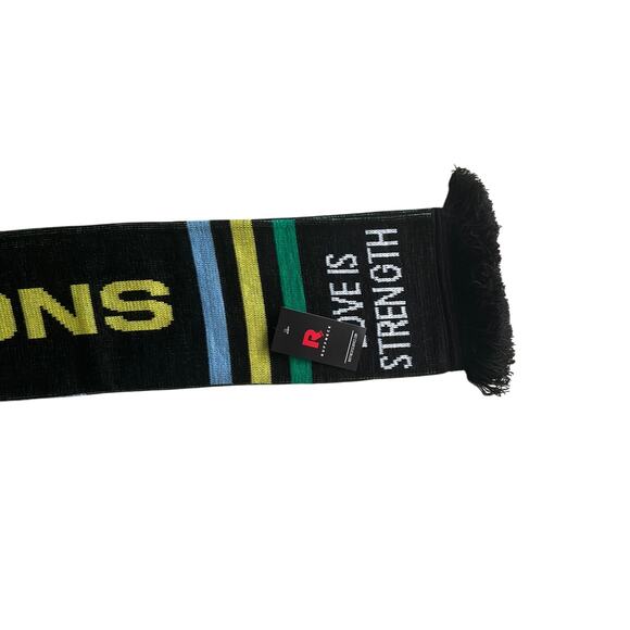 Kefa Champions Scarf Love Is Strength Black Knit 60x7 Ruffneck - Picture 7 of 7